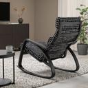 POÄNG Rocking-chair, black-brown/Storudden White/Black