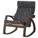 POÄNG Rocking-chair, brown/Storudden White/Black