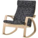 POÄNG Rocking-chair, White Stained Oak veneer/Storudden White/Black