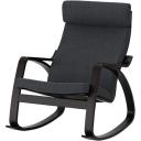 POÄNG Rocking-chair, White Stained Oak veneer/Storudden White/Black