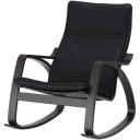 POÄNG Rocking-chair, White Stained Oak veneer/Storudden White/Black