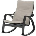 POÄNG Rocking-chair, White Stained Oak veneer/Storudden White/Black