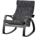POÄNG Rocking-chair, White Stained Oak veneer/Storudden White/Black