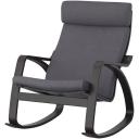 POÄNG Rocking-chair, White Stained Oak veneer/Storudden White/Black