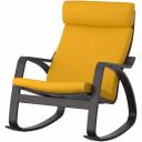 POÄNG Rocking-chair, White Stained Oak veneer/Storudden White/Black