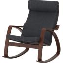 POÄNG Rocking-chair, White Stained Oak veneer/Storudden White/Black