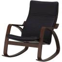 POÄNG Rocking-chair, White Stained Oak veneer/Storudden White/Black