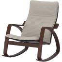 POÄNG Rocking-chair, White Stained Oak veneer/Storudden White/Black