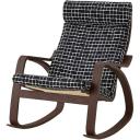 POÄNG Rocking-chair, White Stained Oak veneer/Storudden White/Black