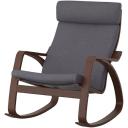 POÄNG Rocking-chair, White Stained Oak veneer/Storudden White/Black