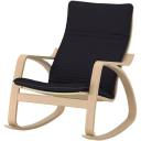 POÄNG Rocking-chair, White Stained Oak veneer/Storudden White/Black