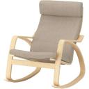 POÄNG Rocking-chair, White Stained Oak veneer/Storudden White/Black
