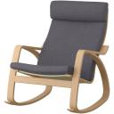 POÄNG Rocking-chair, White Stained Oak veneer/Storudden White/Black