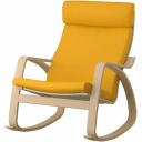 POÄNG Rocking-chair, White Stained Oak veneer/Storudden White/Black