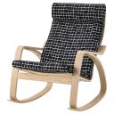 POÄNG Rocking-chair, White Stained Oak veneer/Storudden White/Black