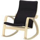 POÄNG Rocking-chair, White Stained Oak veneer/Storudden White/Black
