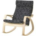 POÄNG Rocking-chair, White Stained Oak veneer/Storudden White/Black