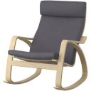 POÄNG Rocking-chair, White Stained Oak veneer/Storudden White/Black