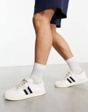 Polo Ralph Lauren Aera Leather Sneakers in White With Side Stripes