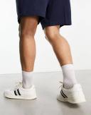 Polo Ralph Lauren Aera Leather Sneakers in White With Side Stripes