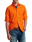 Polo Ralph Lauren Classic Fit Garment-Dyed Oxford Shirt in Orange XXL