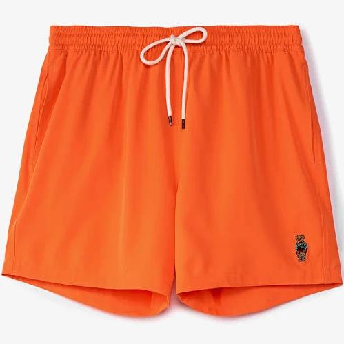 Polo Ralph Lauren Men's Bear Swim Short in Blaze Racing Orange, Size Small | END. Clothing