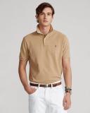 Polo Ralph Lauren - Men's Brown Polo Shirts - Custom Slim Fit Mesh Polo Shirt - Size XS at The Iconic