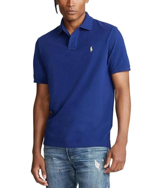 Polo Ralph Lauren Men's Custom Slim-Fit Cotton Mesh Polo Fall Royal