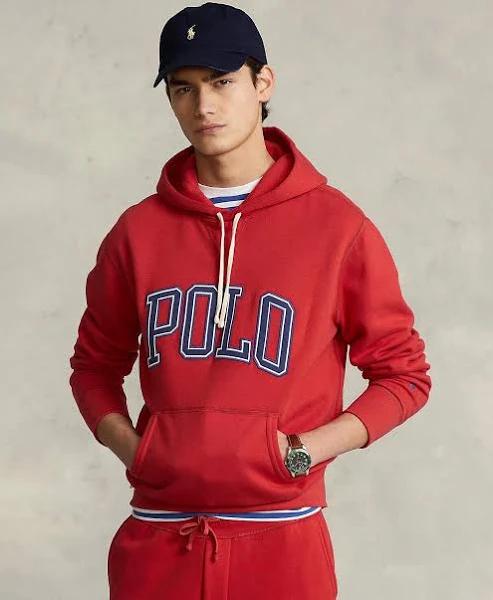 Polo Ralph Lauren - Men's Red Hoodies - Logo Fleece Hoodie - Size L at The Iconic
