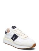 Polo Ralph Lauren Train '89 Sneakers in Cream/Navy With Pony logo-White