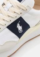 Polo Ralph Lauren Train '89 Sneakers in Cream/Navy With Pony logo-White