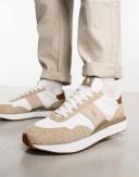 Polo Ralph Lauren Train '89 Sneakers in White Cream Mix With Pony Logo