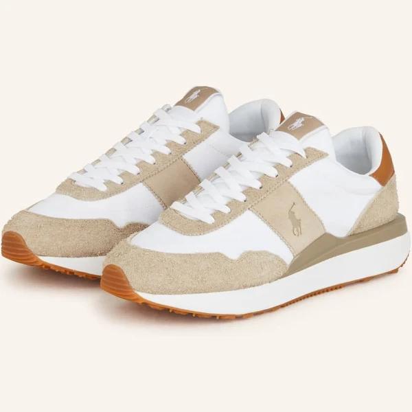 Polo Ralph Lauren Train '89 Sneakers in White Cream Mix With Pony Logo