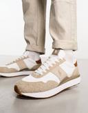 Polo Ralph Lauren Train '89 Sneakers in White Cream Mix With Pony Logo