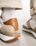 Polo Ralph Lauren Train '89 Sneakers in White Cream Mix With Pony Logo