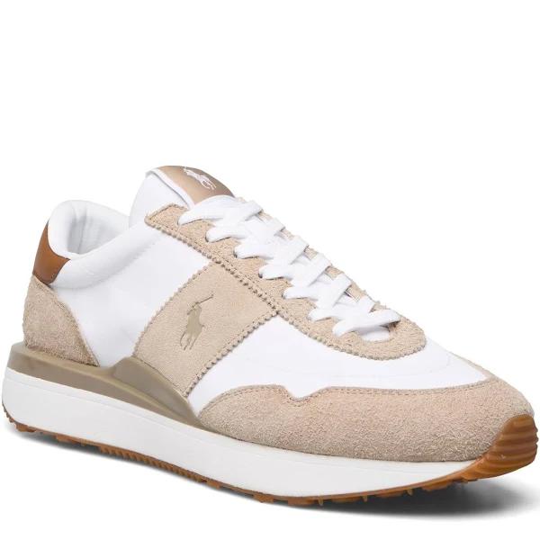 Polo Ralph Lauren Train '89 Sneakers in White Cream Mix With Pony Logo