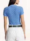 Polo Ralph Lauren Womens Colby Blue Brand-embroidered Cotton-Knit Polo Shirt S