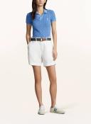 Polo Ralph Lauren Womens Colby Blue Brand-embroidered Cotton-Knit Polo Shirt S