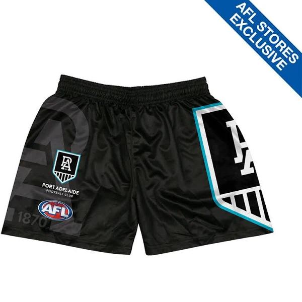 Port Adelaide Youth Logo Footy Shorts Black / 5