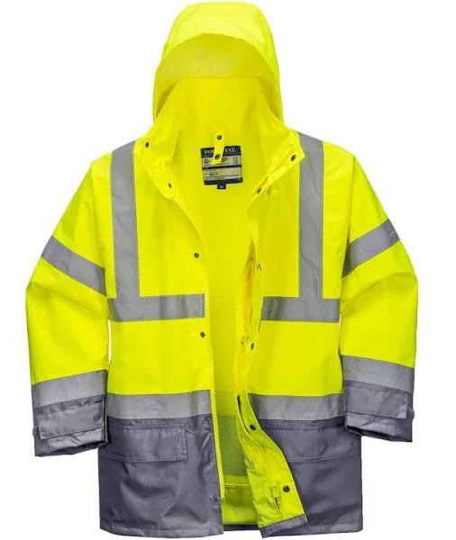 Portwest Hi-Vis Executive 5-in-1 Jacket - Yellow/Grey - XXL