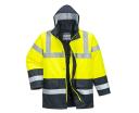Portwest Mens Contrast Hi-Vis Winter Traffic Jacket (Yellow) (L)