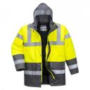 Portwest Mens Contrast Hi-Vis Winter Traffic Jacket (Yellow) (L)