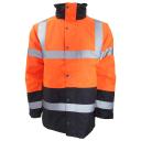 Portwest Mens Hi-Vis Waterproof Contrast Panel Traffic Jacket Yellow/Navy L