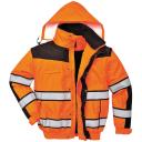 Portwest Mens High Visibility Classic All Weather Bomber Jacket Orange/ Black M
