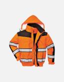 Portwest Mens High Visibility Classic All Weather Bomber Jacket Orange/ Black M