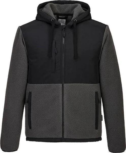 Portwest Mens KX3 Borg Fleece Jacket Black/Grey XXL