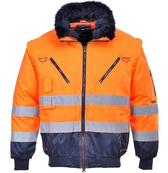 Portwest PJ50 Hi-Vis 3-in-1 Pilot Jacket Orange/Navy
