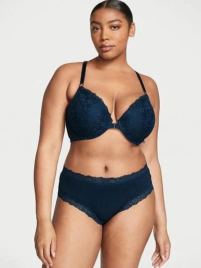 Posey Lace Waist Cotton Cheeky Panty , Blue, XXL - Women's Panties - Victoria's Secret