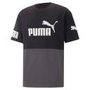 Power Men's Colourblock T-Shirt in Black, Size Small, Cotton/Polyester by Puma