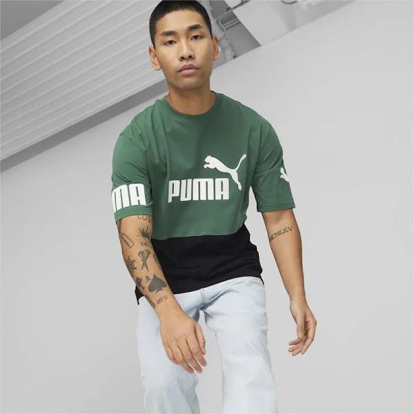 Power Men's Colourblock T-Shirt in Vine, Size XL, Cotton/Polyester by Puma